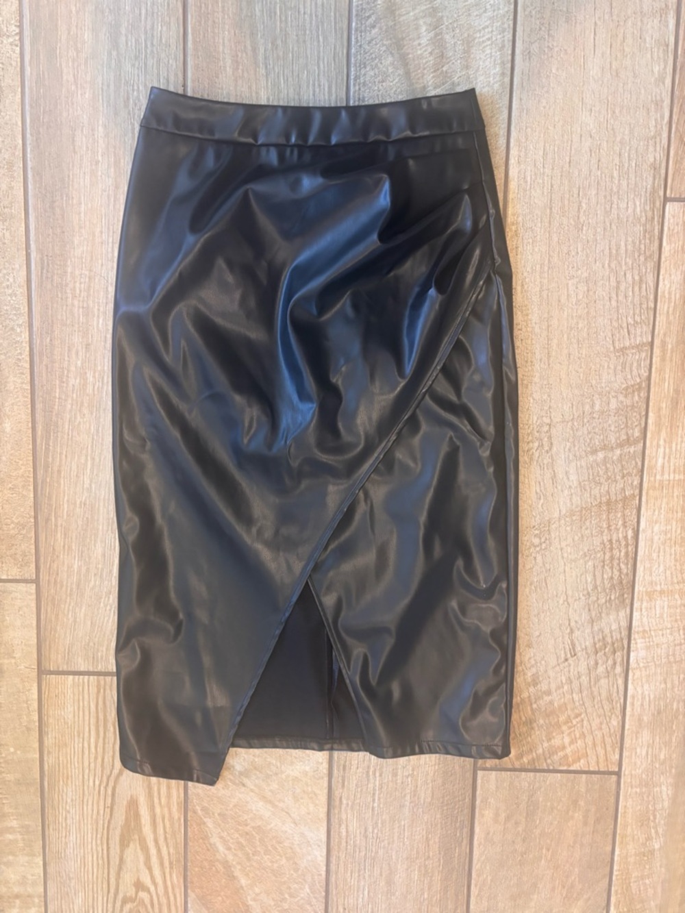 NWT Commense Faux Leather Wrap Pencil Skirt